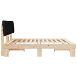 Bed Frame with Upholstered Headboard Black 200 x 200 cm 3398096