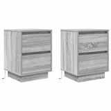 Bedside Cabinets with LED Lights 2 pcs Grey Sonoma 38x34x50 cm 861294