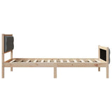 Bed Frame with Headboard Dark Grey 100 x 200 cm Solid Pine Wood 878420