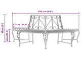Tree Bench 4-Seater 160 x 80 x 89 cm Steel Antique Brown 42029502