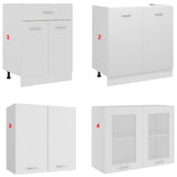4 Piece Kitchen Cabinet Set "Lyon" White Engineered Wood 3067655