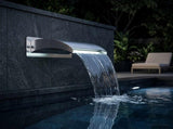 Pool Waterfall with LED Stainless Steel 304 30 x 9 x 26 cm 42040587
