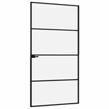 Interior Door Black 102x201.5 cm Tempered Glass&Aluminium 153661