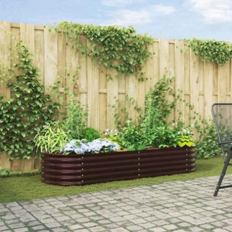 Garden Raised Bed Brown 240 x 80 x 44 cm Steel 42008139