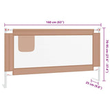 Toddler Safety Bed Rail Taupe 160x25 cm Fabric 10221