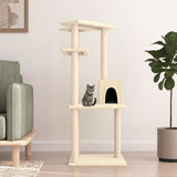 Cat Tree with Sisal Scratching Posts Cream 123 cm 171783