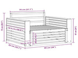 Outdoor Sofa Solid Acacia Wood White 3439141
