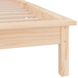 LED Bed Frame without Mattress 75x190 cm Small Single Small Single Solid Wood 820631