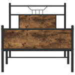 Bed Frame without Mattress Smoked Oak 75x190 cm Small Single Engineered Wood 4106916