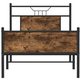 Bed Frame without Mattress Smoked Oak 75x190 cm Small Single Engineered Wood 4106916
