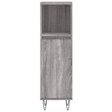 ZNTS 3 Piece Bathroom Cabinet Set Grey Sonoma Engineered Wood 3187795