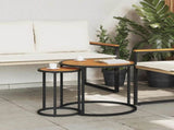 Coffee Table Set 2 pcs Natural and Black 55 x 55 x 45 cm 42026684