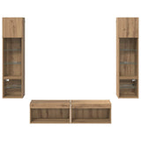 TV Wall Unit Wall-mounted 6 pcs Artisan Oak Engineered Wood 3402933