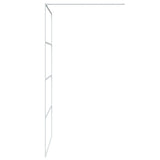 Walk-in Shower Wall White 115x195 cm Clear ESG Glass 152143