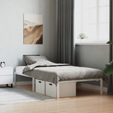 Metal Bed Frame without Mattress White 107x203cm 373669