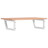 Basin Shelf Wall Mounted Steel and Solid Wood Oak 3302610
