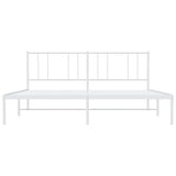 Metal Bed Frame without Mattress with Headboard White 183x213cm 352534