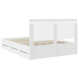 Bed Frame with Drawer White 150 x 200 cm Engineer Wood 3411103