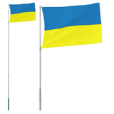 Ukraine Flag and Pole 5.55 m Aluminium 3210074