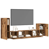 4 Piece TV Cabinet Set Wall-mounted Old Wood Engineered Wood 3329215