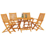 Garden Dining Set Folding 5 pcs Brown Solid Acacia Wood 3375701