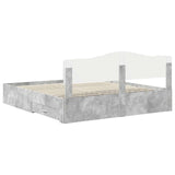 Bed Frame Concrete Grey 200 x 200 cm Engineered Wood 3413155