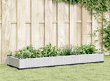 Garden Planter with Pegs White 125x40x28.5 cm PP 368015