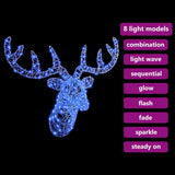 Reindeer Head with 140 LEDs Blue 68 x 36.5 x 62.5 cm Acrylic 42019063