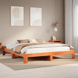 Bed Frame without Mattress Wax Brown 180x200 cm Super King Solid Wood Pine 3308731