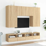 TV Wall Cabinets 2 pcs Sonoma Oak 100x30x30 cm Engineered Wood 836887
