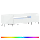 LED TV Cabinet High Gloss White Engineered Wood 896909