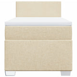 Box Spring Bed with Mattress Cream 100x200 cm Fabric 3285797
