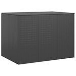 Garden Cushion Box PE Rattan 145x100x103 cm Black 317229