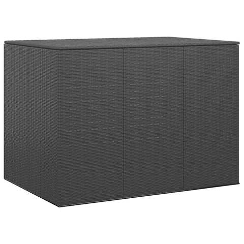 Garden Cushion Box PE Rattan 145x100x103 cm Black 317229