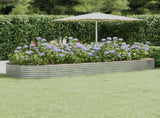Garden Raised Bed Galvanised Steel 373x140x36 cm Silver 319037