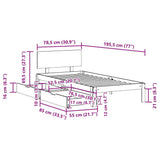 Bed Frame with Drawers without Mattress White 75x190 cm Small Single 3301969