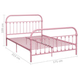 284514 Bed Frame without Mattress Pink Metal 160x200 cm