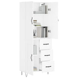 Highboard White 69.5x34x180 cm Engineered Wood 3198105