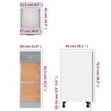 Drawer Bottom Cabinet Lyon Grey Sonoma 30x46x81.5 cm Engineered Wood 815568