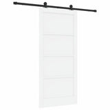 Sliding Door White and Black 93 x 202 cm Solid Pine Wood 3333375