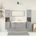 ZNTS 5 Piece Bathroom Furniture Set Concrete Grey Engineered Wood 3324906