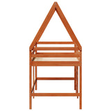 Loft Bed Frame Wax Brown 90 x 190 cm Solid Pine Wood 3422711