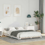 Bed Frame White 140 x 190 cm Solid Pine Wood 873077