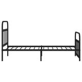 Bed Frame Black Powder-Coated Steel Single Bed Frame 352590