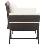 Garden Bench with Cushions Brown 176 cm Poly Rattan 317182
