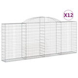Arched Gabion Baskets 12 pcs 300x30x120/140 cm Galvanised Iron 3146549