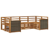 Sectional Sofa Set 5 pcs Natural Solid Acacia Wood 3384765