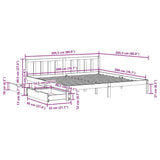 Bed Frame without Mattress White 200x200 cm Solid Wood Pine 3301484