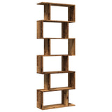 Room Divider Bookcase 6-Tier Old Wood 70x24x193 cm Engineered Wood 858091