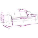 Fabric Sofa with Cushion Blue 208 cm Corduroy fabric 3335103